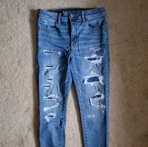 American Eagle Super Stretch Ripped Jeans 8